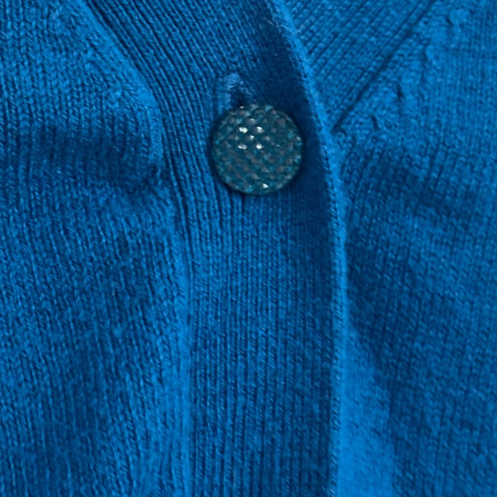 Cerulean Teal V-Neck Button Cardigan, New York & Company, US Sz XL - Picture 10 of 15